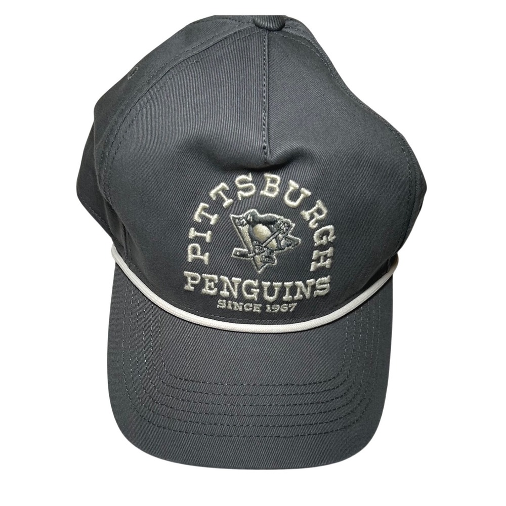 47 Brand Pittsburgh Penguins Gray Rope Snapback Hat NHL Hockey Cap OSFA